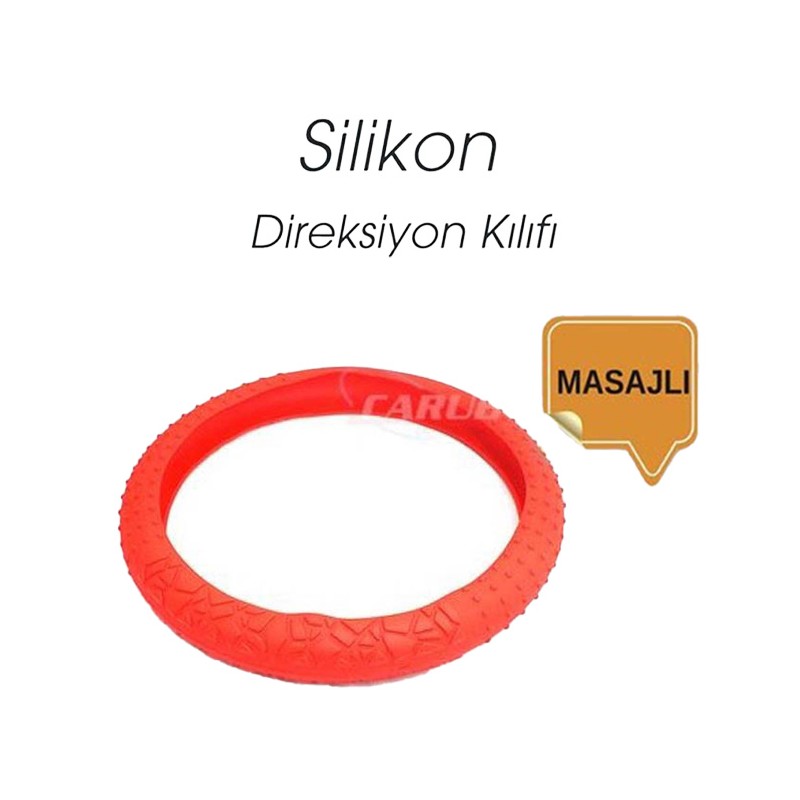 DİREKSİYON KILIFI 38CM SİLİKONLU MASAJLI KIRMIZI 1832070 CARUB