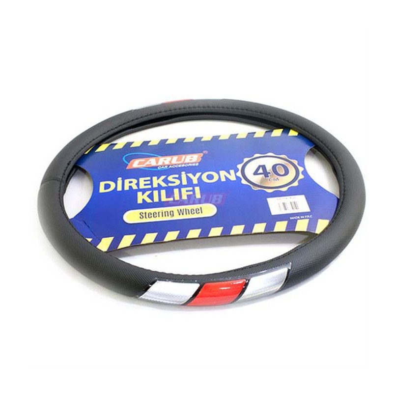 DİREKSİYON KILIFI 40CM FOSFORLU SİYAH-KIRMIZI-GRİ 1841428 CARUB