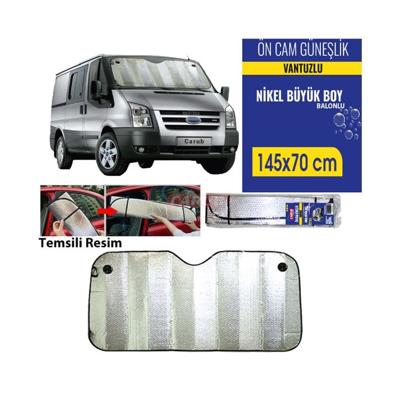 KATLANIR GÜNEŞLİK METALİZE ORTA 150x60CM GÜMÜŞ BALONLU 4954506 CARUB