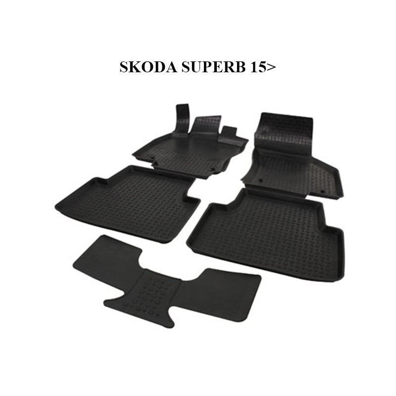 PASPAS 4D KAUÇUK ORJİNAL MODEL SKODA SUPERB 2015 SONRASI SİYAH 9151-00