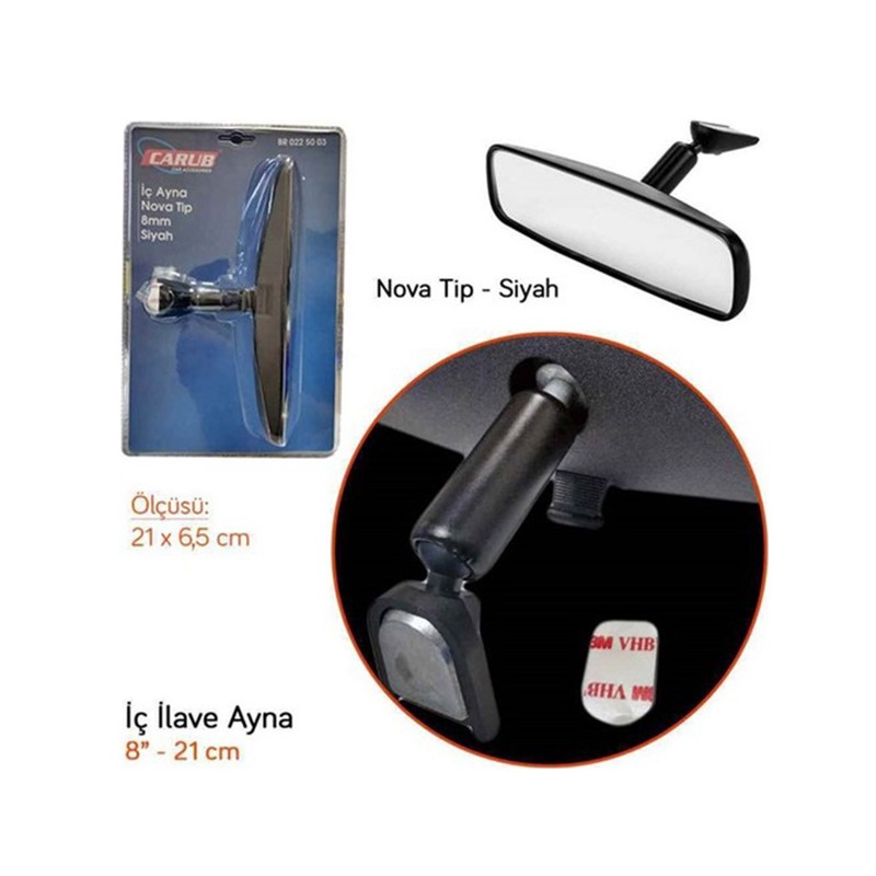 AYNA İÇ DİKİZ RENAULT 9 BROADWAY RENO R9 TİP 8MM SİYAH 0225003 CARUB