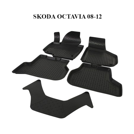 PASPAS 4D KAUÇUK ORJİNAL MODEL SKODA OCTAVİA 2008-2012 SİYAH 9115-001