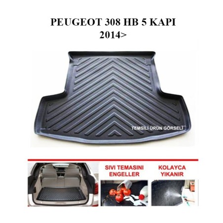 BAGAJ HAVUZU PEUGEOT 308 HB 5 KAPI SİYAH 2014 SONRASI LDR 5718 5716K B