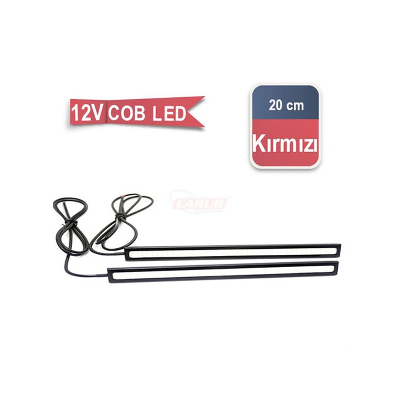 GÜNDÜZ LEDİ FARI ÇUBUK TİP METAL COB 12V KIRMIZI 200X16MM 4322746 CARU