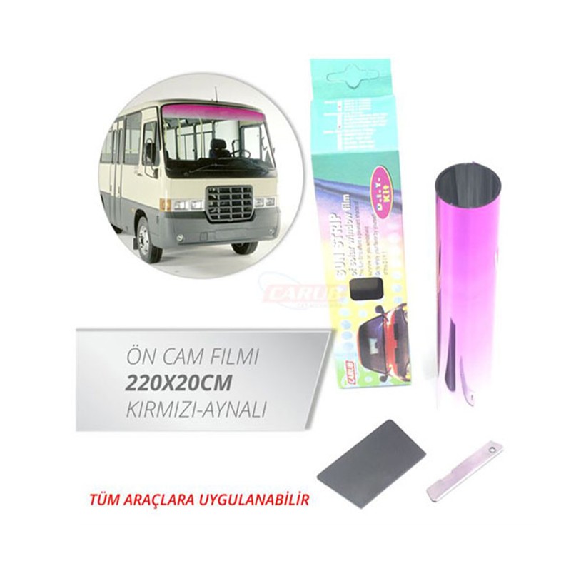 CAM FİLMİ GÜNEŞLİK KIRMIZI-AYNALI 20X220CM 1201004 CARUB