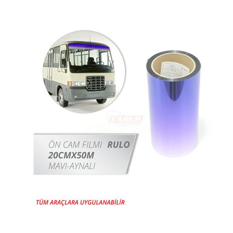 CAM FİLMİ GÜNEŞLİK MAVİ-AYNALI 20CMX50M 1206502 CARUB