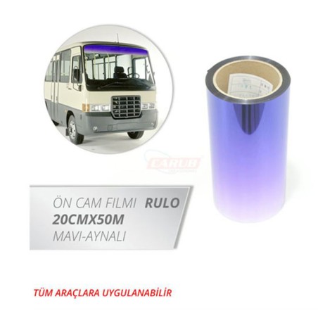 CAM FİLMİ GÜNEŞLİK MAVİ-AYNALI 20CMX50M 1206502 CARUB