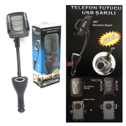 TELEFON TUTUCU TELEFONLUK USB ŞARJ ÇAKMAKTAN SPİRALLİ 2USB 5901950 CAR