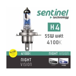 AMPÜL FAR BEYAZ IŞIK 12V H4 %130 FAZLA SENTİNEL NV H4 NV-H4 SENTİNEL