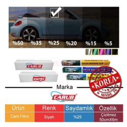CAM FİLMİ ÇİZİLMEZ M.BLACK %15 CARUB 50CMX6M 1203901 CARUB