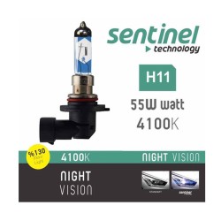 AMPÜL FAR BEYAZ IŞIK 12V H11 %130 FAZLA SENTİNEL NV H11 NV-H11 SENTİNE