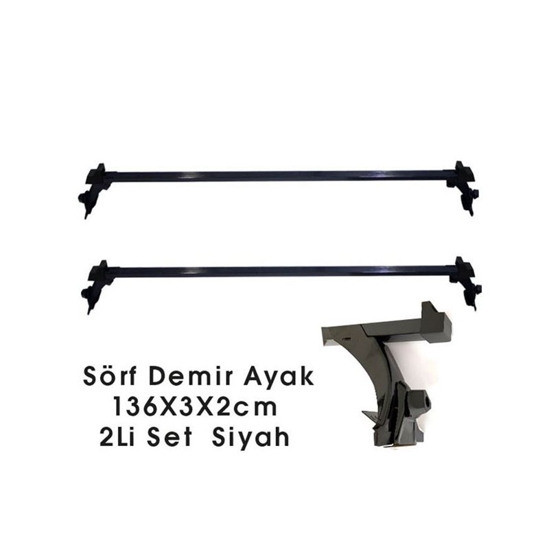 BAGAJ SÖRF ATKI OLUKLU DEMİR AYAKLI METAL 136CM SİYAH 0761036 CARUB