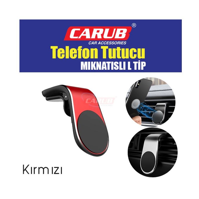 TELEFON TUTUCU TELEFONLUK MIKNATISLI HAVALANDIRMA L TİP KIRMIZI 590108