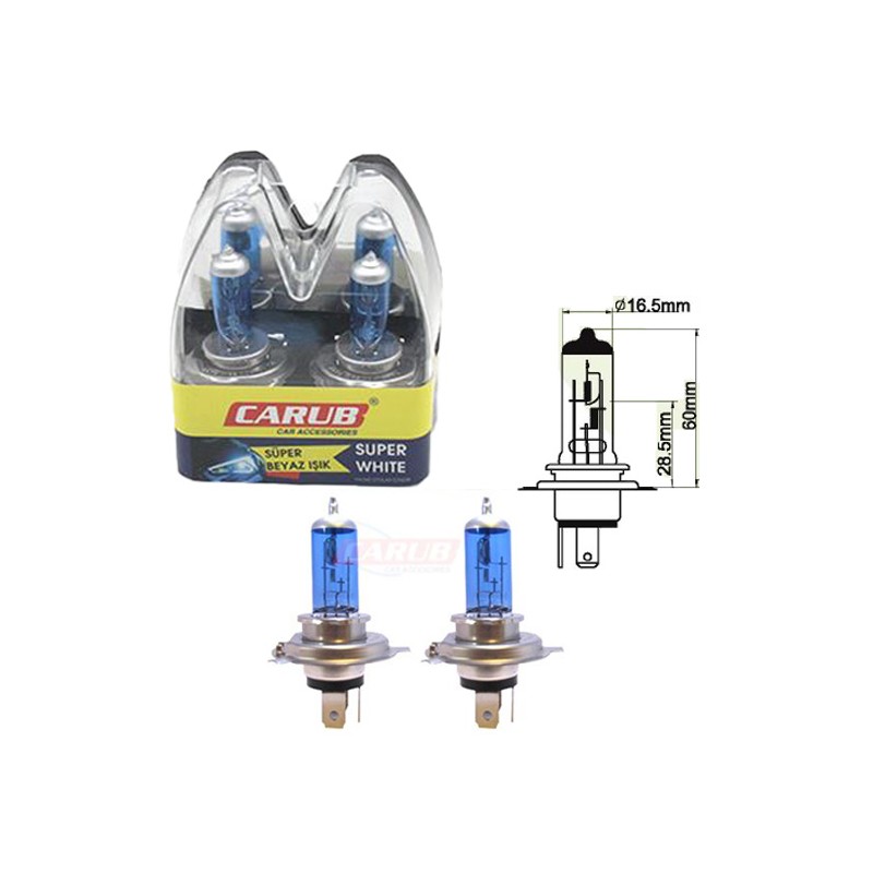 AMPÜL FAR BEYAZ IŞIK 12V H4 60-55W 0415005 CARUB