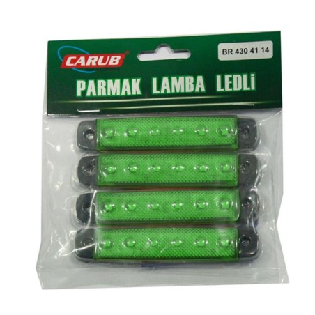 LED LAMBA PARMAK 6 LED YEŞİL 24V 4LÜ 4304114 CARUB