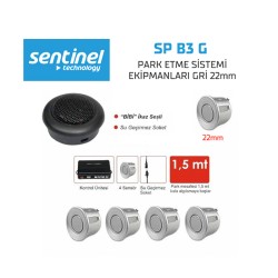 PARK SENSÖRÜ BUZZERLİ 4 GÖZLÜ GRİ S B3 G SP-B3-G SENTİNEL