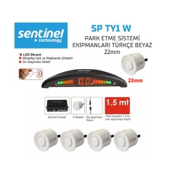 PARK SENSÖRÜ EKRANLI + TR KONUŞAN 4 GÖZLÜ BEYAZ SP TY1-B SP-TY1-W SENT