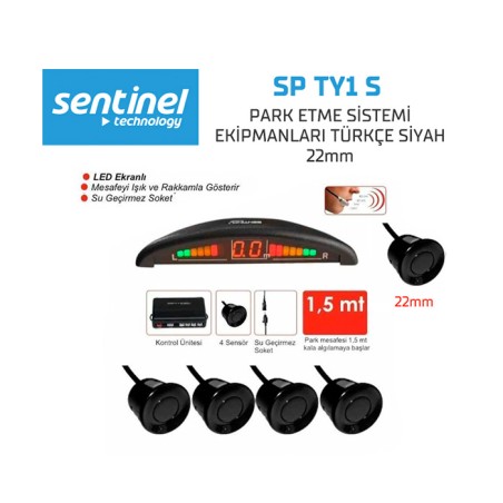 PARK SENSÖRÜ EKRANLI + TR KONUŞAN 4 GÖZLÜ SİYAH SP TY1-S SP-TY1-S SENT