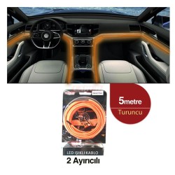 ELASTİK NEON KABLO 5MT SIKIŞTIRMALI 12V TURUNCU 4327569 CARUB