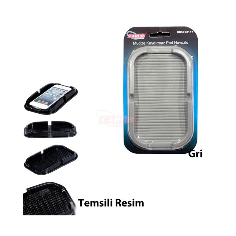 KAYDIRMAZ PED TORPİDO ÜSTÜ SİLİKONLU HAVUZLU GRİ 5902117 CARUB