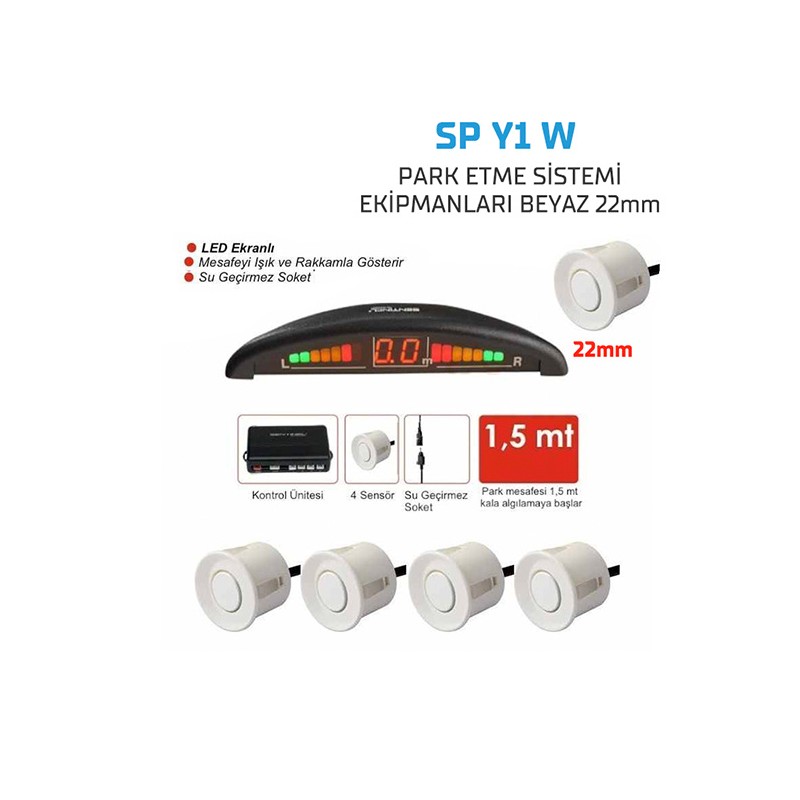 PARK SENSÖRÜ EKRANLI 24V 4 GÖZLÜ SİYAH SP Y1 SP-Y1-S-24V SENTİNEL
