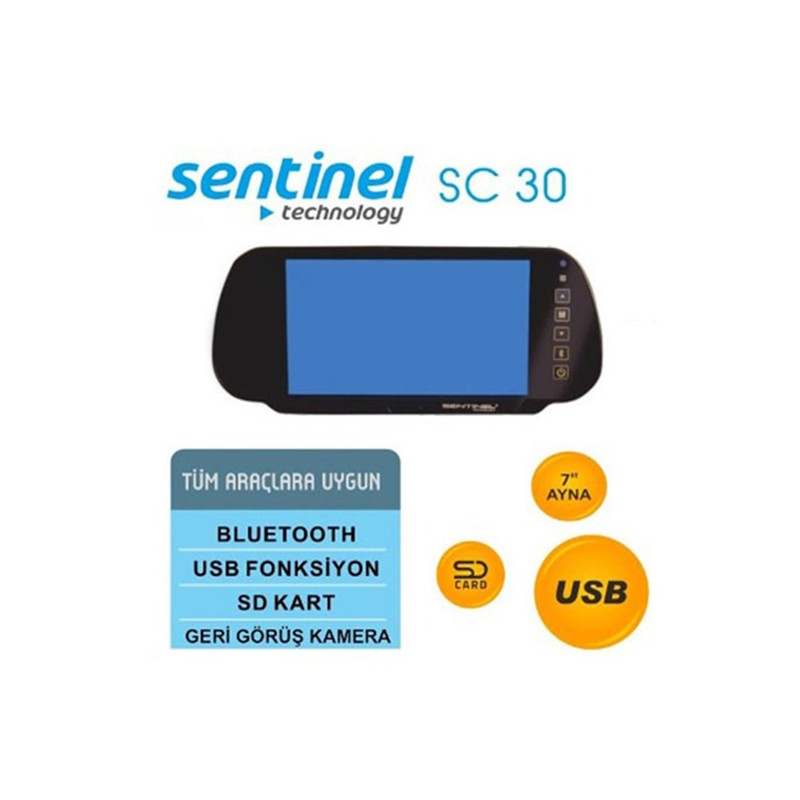 EKRAN 3.5 TFT LED ÇİFT VİDEO GİRİŞ USB + SD KART SC 30 SC-30 SENTİNEL