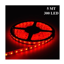 ELASTİK LED SİLİKONLU 5MT 300 LED 12V KIRMIZI 2501001 KGN