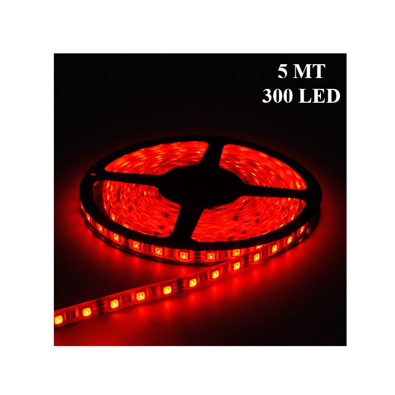 ELASTİK LED SİLİKONLU 5MT 300 LED 12V KIRMIZI 2501001 KGN