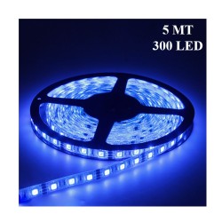 ELASTİK LED SİLİKONLU 5MT 300 LED 12V MAVİ 2501003 KGN