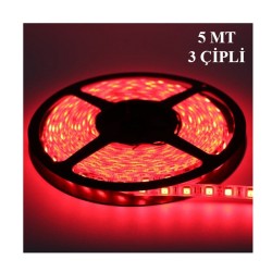 ELASTİK LED SİLİKONLU 5MT 3 ÇİPLİ 12V KIRMIZI KGN 2501010 KGN