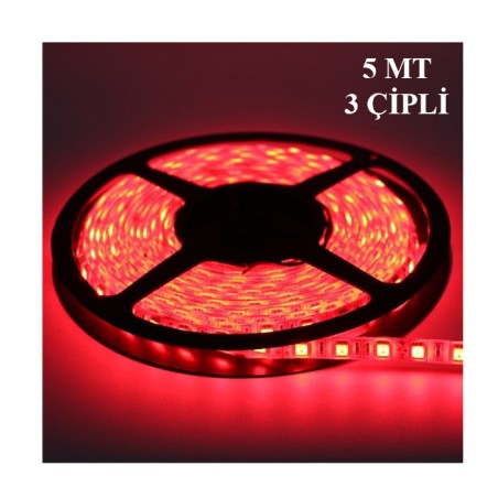 ELASTİK LED SİLİKONLU 5MT 3 ÇİPLİ 12V KIRMIZI KGN 2501010 KGN