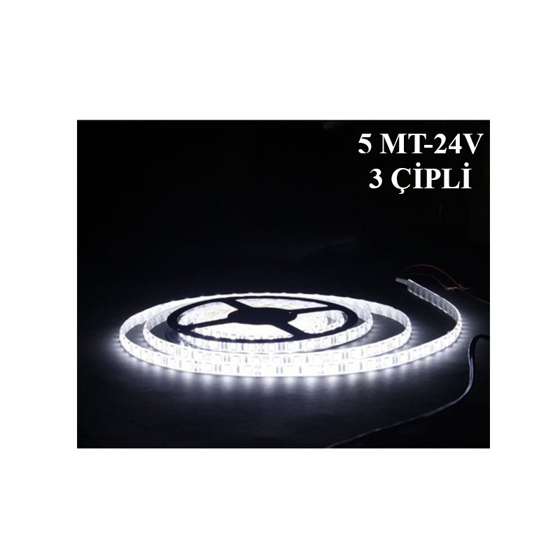 ELASTİK LED SİLİKONLU 5MT KGN 3 ÇİPLİ 24V BEYAZ 2501008 2502008 KGN