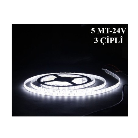ELASTİK LED SİLİKONLU 5MT KGN 3 ÇİPLİ 24V BEYAZ 2501008 2502008 KGN