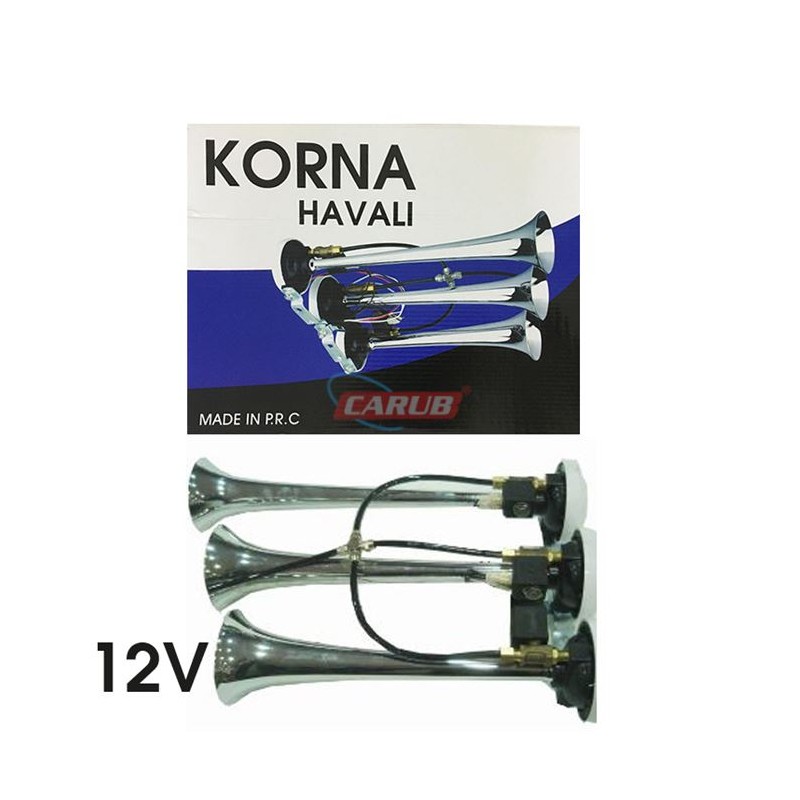 KORNA HAVALI 3 BORULU ARAP 12V NİKELAJLI 1 MELODİ-1 DÜZ 2751580 CARUB