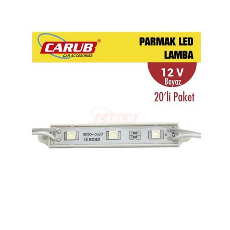 LED LAMBA MODÜL TİP 3 LED ŞEFFAF BEYAZ 12V CARUB 0409908 CARUB