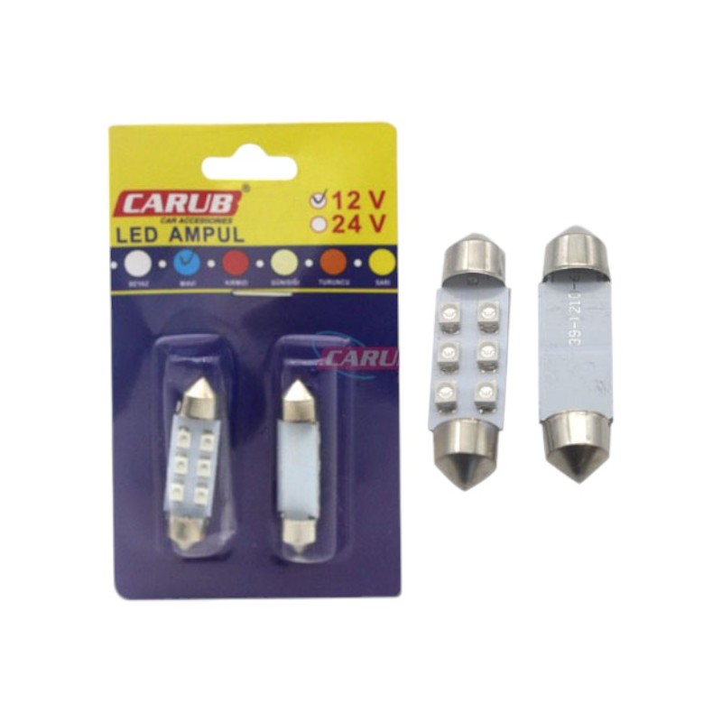 AMPÜL SOFİT LED 12V 6 LEDLİ SMD MAVİ 0402231 CARUB