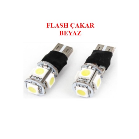AMPÜL DİPSİZ LED 12V 9 LED FLASH ÇAKAR BEYAZ 4501008 KGN