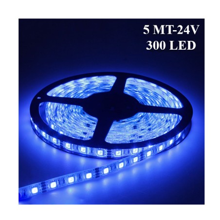 ELASTİK LED SİLİKONLU 5MT 300 LED 24V MAVİ 2502003 KGN