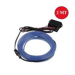ELASTİK NEON KABLO 2MT SIKIŞTIRMALI 12V AÇIK MAVİ 0803028 KGN