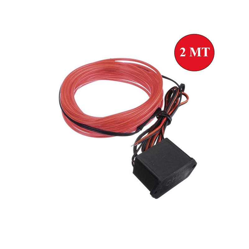 ELASTİK NEON KABLO 2MT SIKIŞTIRMALI 12V KIRMIZI 0803024 KGN