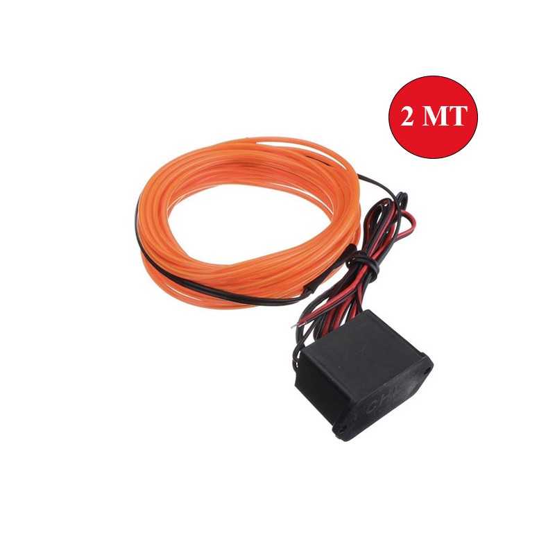 ELASTİK NEON KABLO 2MT SIKIŞTIRMALI 12V TURUNCU 0803025 KGN
