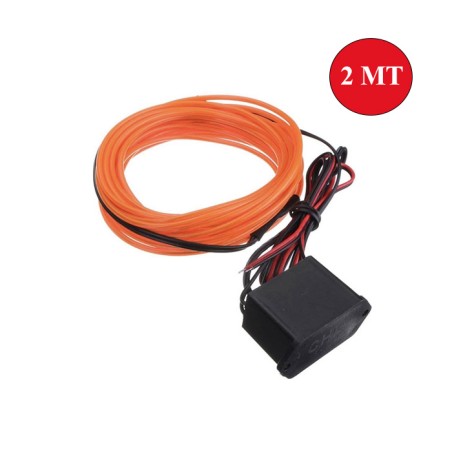 ELASTİK NEON KABLO 2MT SIKIŞTIRMALI 12V TURUNCU 0803025 KGN
