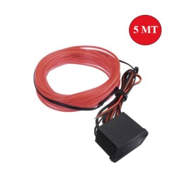 ELASTİK NEON KABLO 5MT SIKIŞTIRMALI 12V KIRMIZI 0803034 KGN