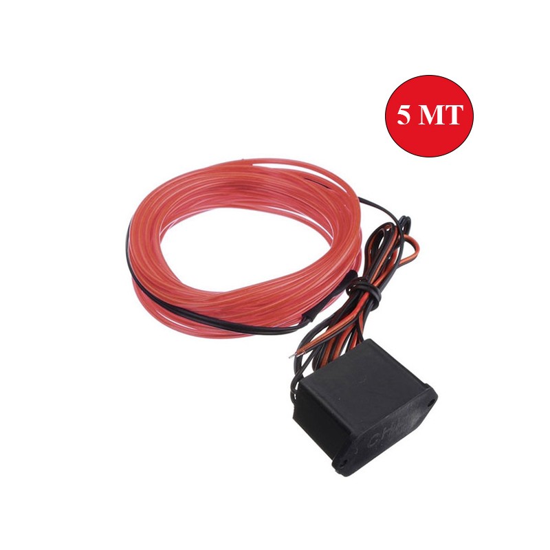 ELASTİK NEON KABLO 5MT SIKIŞTIRMALI 12V KIRMIZI 0803034 KGN