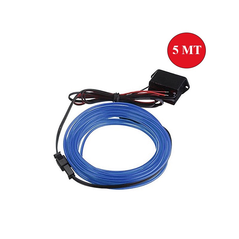 ELASTİK NEON KABLO 5MT SIKIŞTIRMALI 12V KOYU MAVİ 0803036 KGN