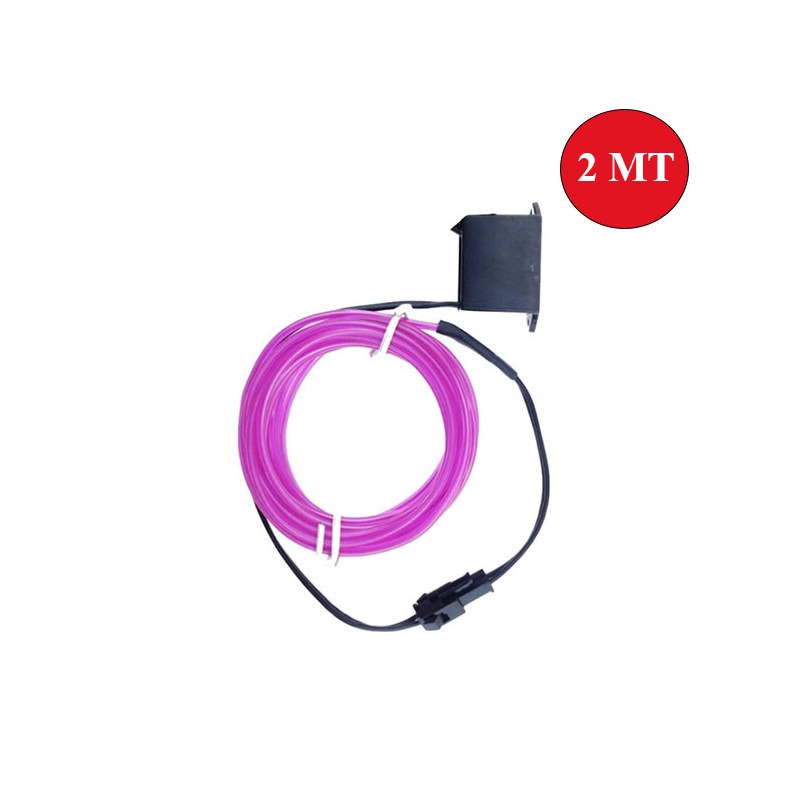 ELASTİK NEON KABLO 2MT SIKIŞTIRMALI 12V MOR 0803040 KGN