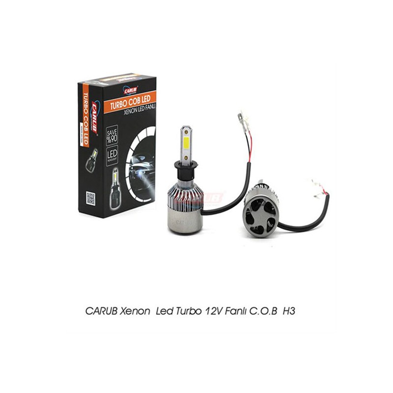 XENON LED TURBO SİLVER FANLI CARUB H3 0410972 CARUB