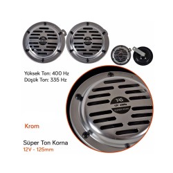 KORNA ELEKTRONİK HELLA TİP SUPER TONE KROMAJLI KÜÇÜK MODEL 125MM TAS H