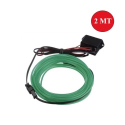 ELASTİK NEON KABLO 2MT SIKIŞTIRMALI 12V YEŞİL 0803027 KGN