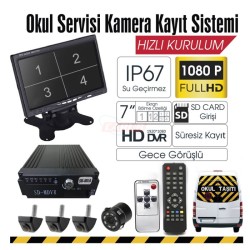 OKUL SERVİS SETİ KAMERA + EKRAN KAYITLI 7 İNC 0015401 CARUB
